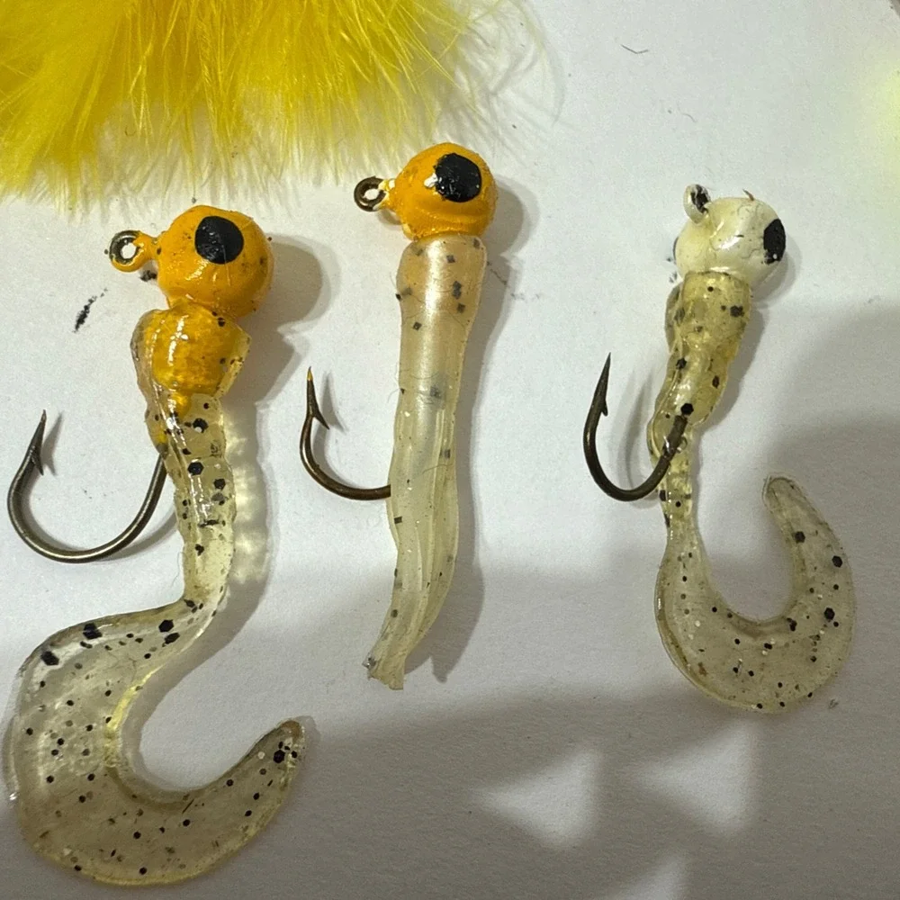 Marabou Jigs Crappie Panfish Bass Walleye Fishing Lure Mixed LOT Eagle Claw Tool